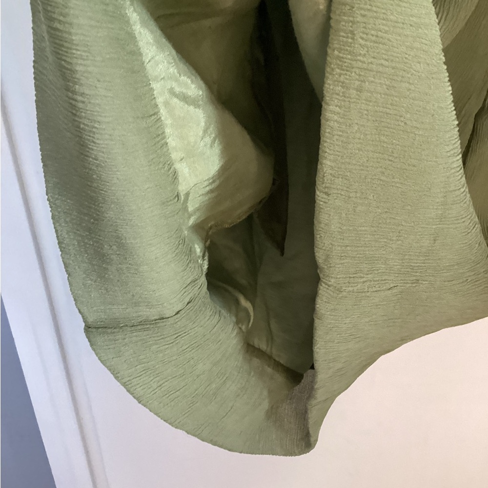 Vintage Style Gold Hawk Green Pleated Cold Shoulder Sundress S - Picture 9 of 11